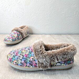 Skechers Bobs Cozy Dog Slippers Fur Lined Slip On Comfort House Shoe Womens Sz 9